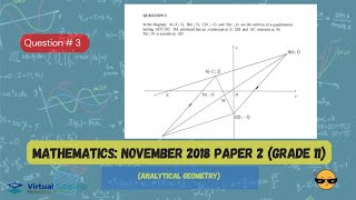 ANALYTICAL GEOMETRY | November 2018: MATHEMATICS Paper 2 Question 3 (Grade 11)