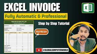 Excel Invoice Tutorial 🧾 | Create Automatic & Professional Invoice with Refresh Button 🔥#excel
