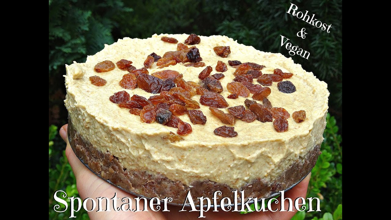 Spontaner und super leckerer Apfelkuchen | Rohkost &amp; Vegan - YouTube