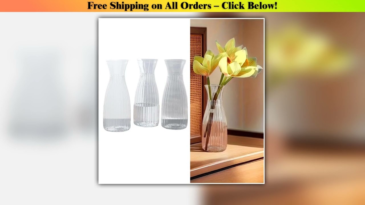 Nordic Transparent Plastic Vase Flower Arrangement Container Creative Hydroponic Plant Flower
