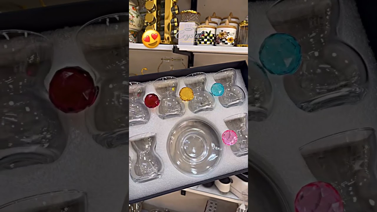 Royal Tea Cup Set | Modern Glass Tea Cups for Stylish Table Decor | Şık Çay Bardağı