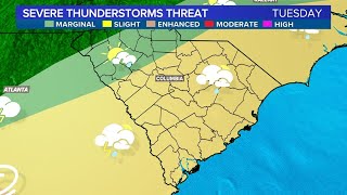 Rough weather expected Tuesday for most of South Carolina, all of the Midlands