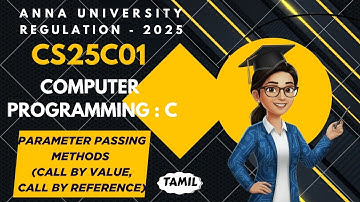 Parameter passing methods in Computer Programming : C tamil||CS25C01|Anna University regulation 2025