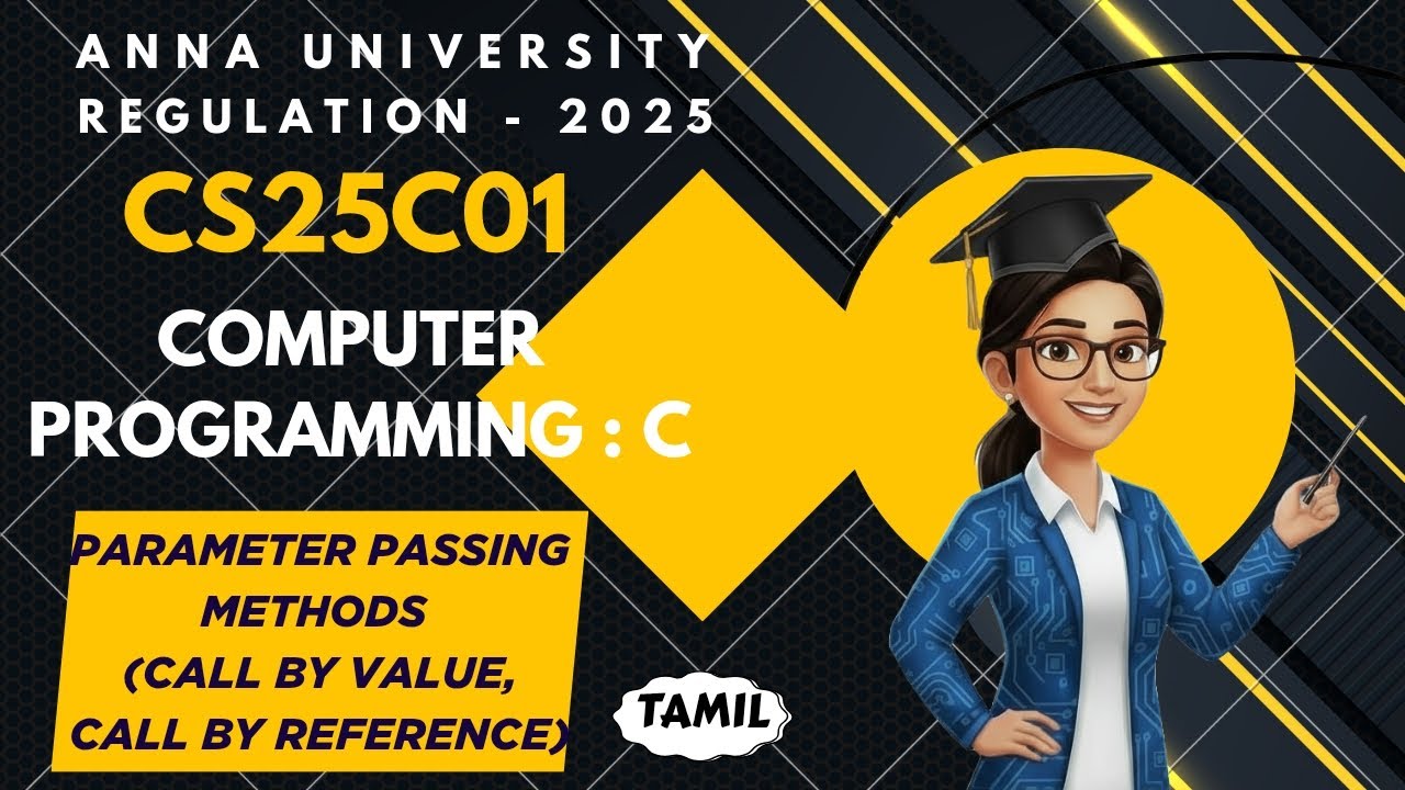 Parameter passing methods in Computer Programming : C tamil||CS25C01|Anna University regulation 2025