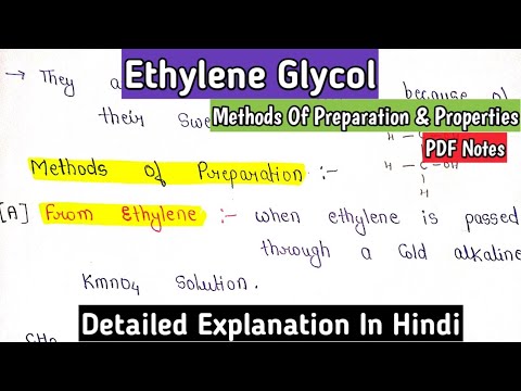 Ethylene Glycol | Methods Of Preparation | Physical Properties | #bsc # ...