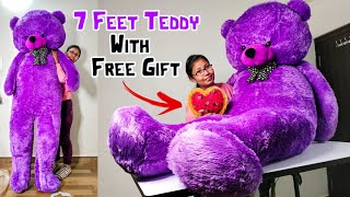 7 feet Purple Teddy Bear Unboxing | Valentine Giant Teddy Bear Unboxing, Best Birthday Gift For Her screenshot 4