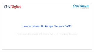 How to request Brokerage file from CAMS