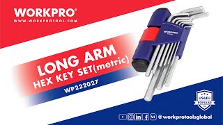WORKPRO Long Arm Hex Key | T-handle | Hex Metric | CR-V Chrome Plated