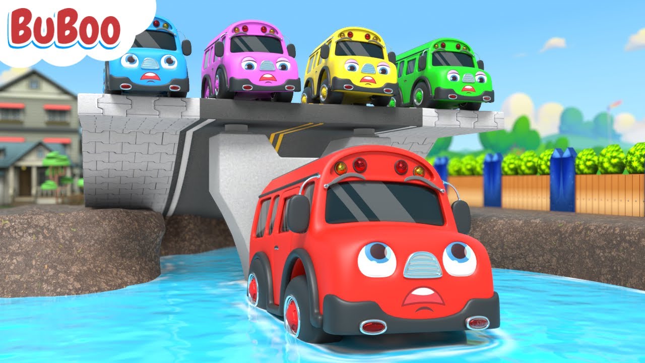 Five Little Buses | One Two Three Four Five | Vroom Vroom | BuBoo | Nursery Rhymes & Kids Songs