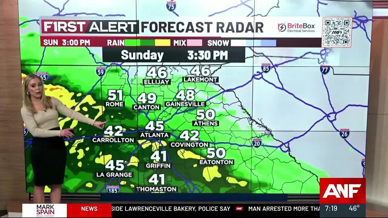 First Alert: Cold, windy, and rainy Sunday on the way