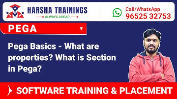 What are properties? what is section in pega?