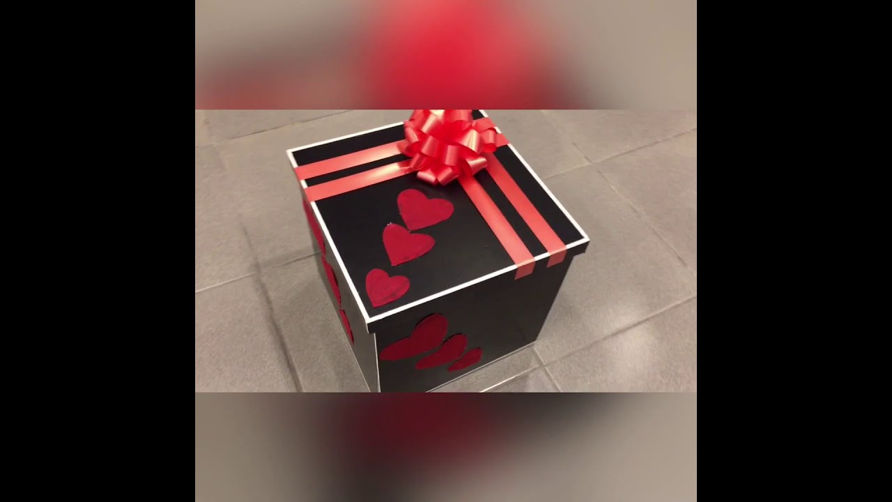 طريقه عمل بوكس المفاجأت صندوق الهدايا Gift Box من الالف الي الياء شاهد معنا Diy Youtube