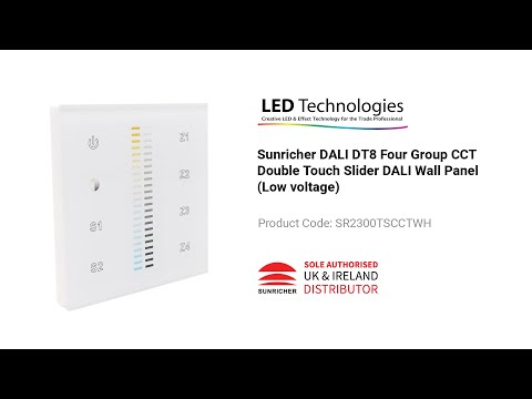 Панель керування SR-2300TS-CCT-EU (DALI DT8) для димування та зміни температури світіння білих світлодіодних стрічок.16510, відео 1