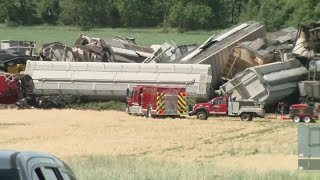 Iowa State Patrol Sgt. Mike McCormick provides update from scene of train derailment