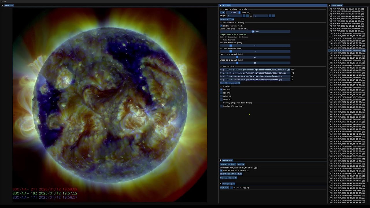 Live Watching the sun using NASA SDO images seem delayed 20 mins