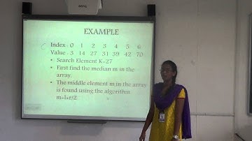 Binary search  algorithm demo video