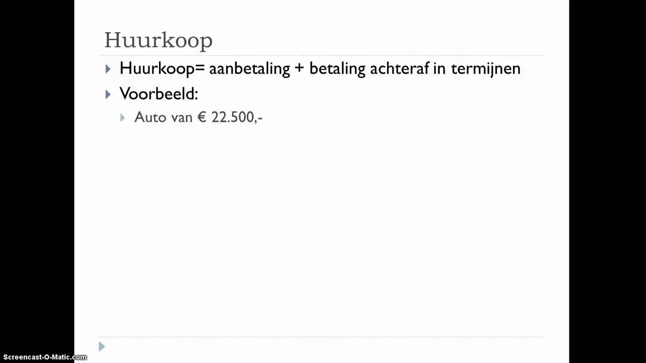 Koop op afbetaling en Huurkoop