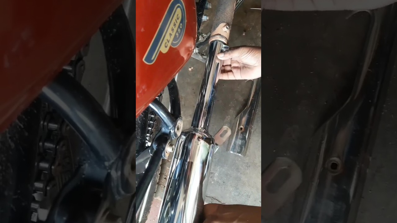 Bike silencer fitting      royal Enfield silencer.        