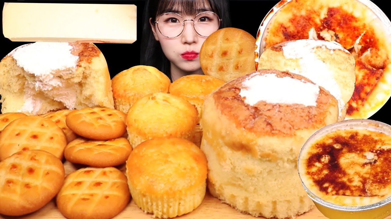 ASMR MUKBANG | 생크림 카스테라, 아이스 브륄레 바닐라,  마가렛트 크림치즈갈릭, 끼리 치즈케이크 머핀 먹방 ICE CREAM CAKE BREAD EATING SHOW