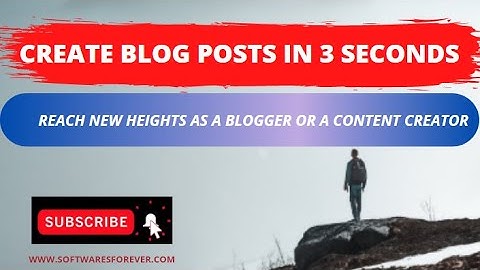 Create content for Blog Posts or videos In 3 Seconds (1 click blog post)