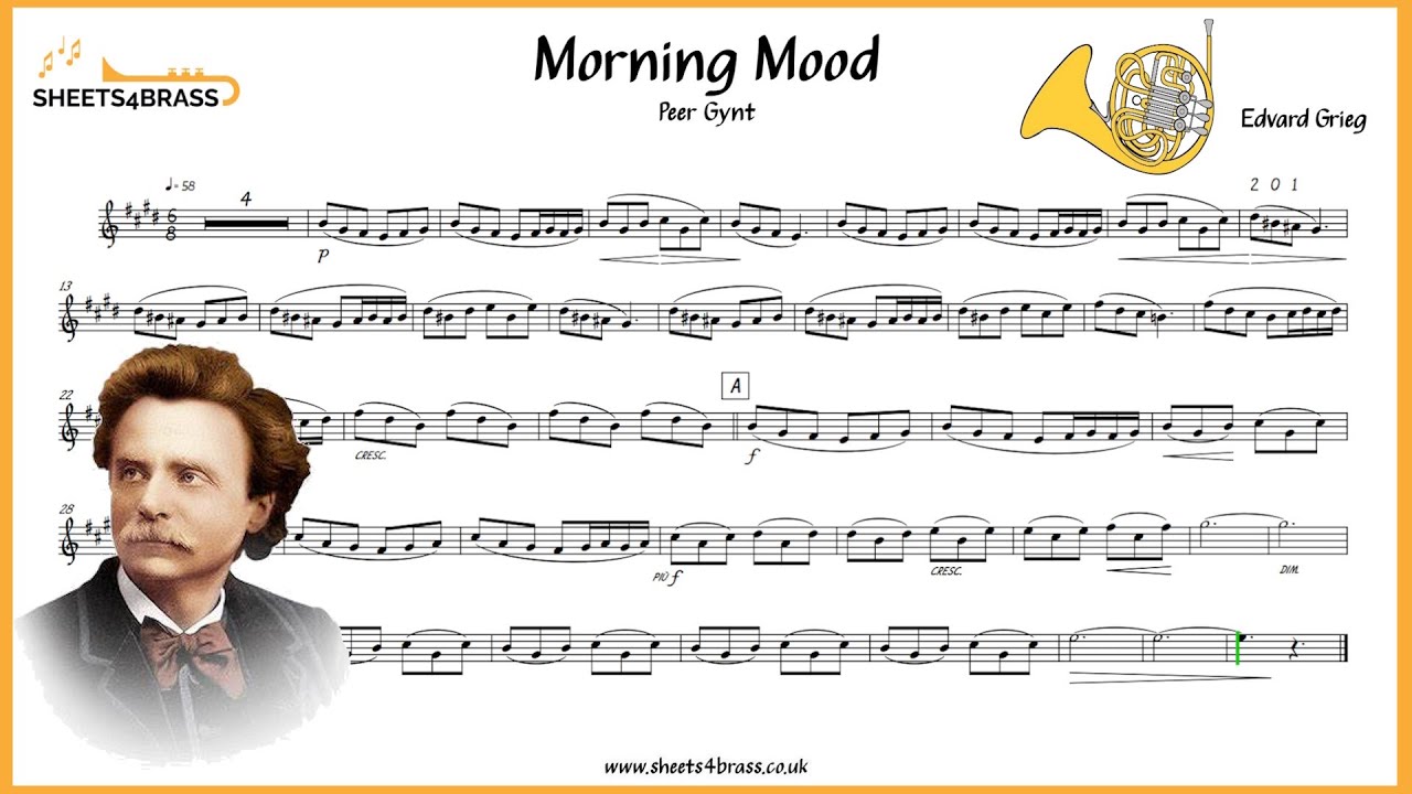 Morning Mood | French Horn Solo with Sheet Music and Play Along