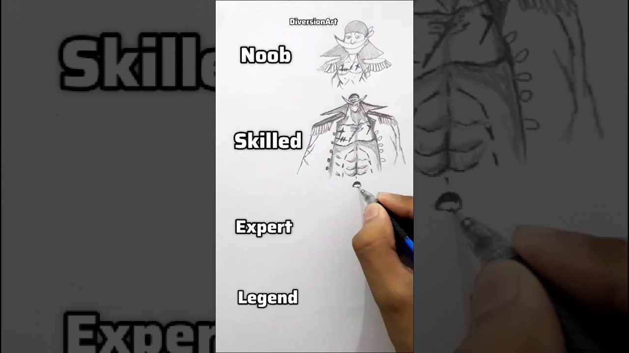 How to draw Whitebeard at different levels 