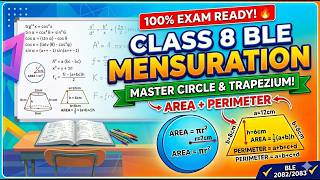 Class 8 BLE Mensuration: 100% Fixed Questions! 🔥 | Area of Circle &amp; Trapezium