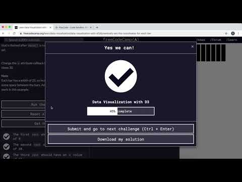 13 - Dynamically Set Coordinates for Each Bar - Data Visualization with D3 - freeCodeCamp Tutorial