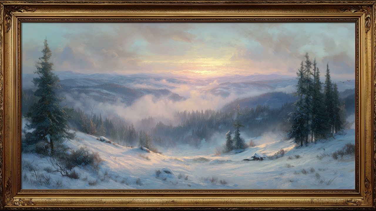 Winter Mountain Peaks ❄️ Dreamy Ambient Slideshow | Relaxing Meditation Music