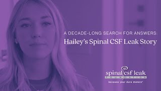 Hailey's Spinal CSF Leak Story