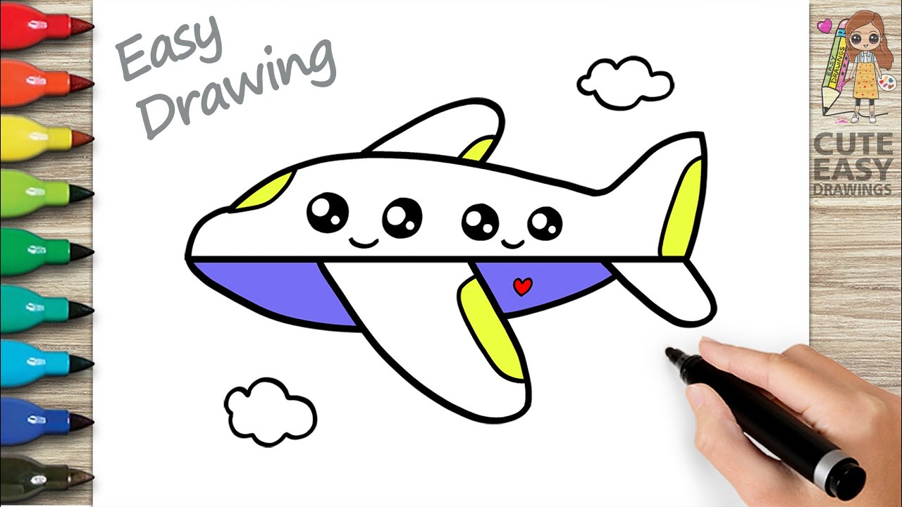 Airplane Drawing - How To Draw An Airplane Step By Step