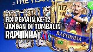 RAPHINHA IS THE TWELFTH PLAYER IN TOTY! THOSE WHO HAVE RAPHINHA ARE HAPPY TO GET TOTY