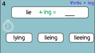 Verbs + ING | Spelling | Test