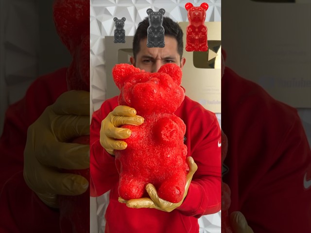 Our Freeze Dryer Made Our Gummy Bear GIANT! 😱 #freezedried #candy #experiment #asmr #satisfying class=