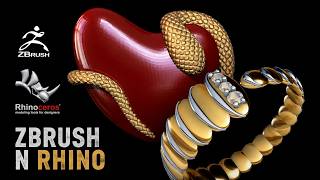 how to create Jewelry design heart, sculpting ring in rhino, zbrush #jewelrydesign #3dmodeling