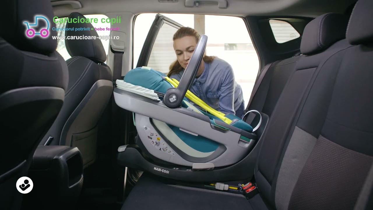 Cos auto i-Size Maxi-Cosi Coral 360 - Montare si demontare cu baza FamilyFix 360