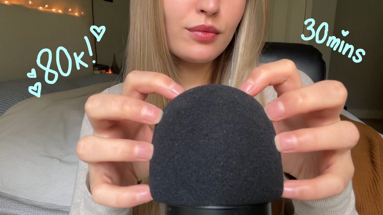 ASMR | 30 minutes of mic triggers & hand sounds | 80k CELEBRATION
