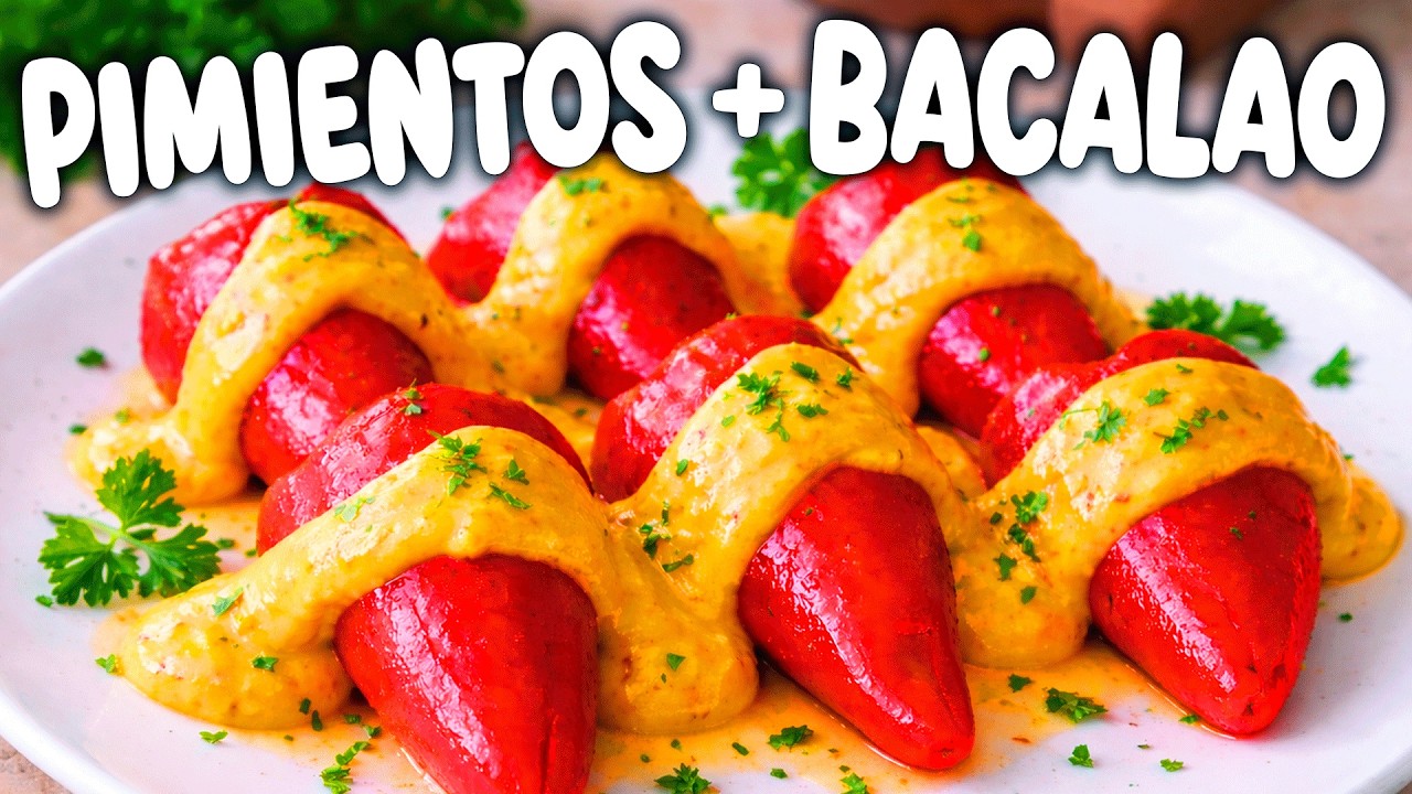 🌶️ Pimientos rellenos de BACALAO con MAYONESA ESPECIAL de Piquillo 🔥