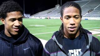 Blackwell twin brothers Jevonte and Devonte talk after a Buchtel win over Marlington