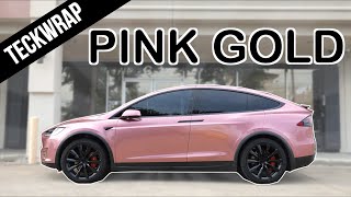 Tesla Model X: Teckwrap Pink Gold Vinyl Wrap Project