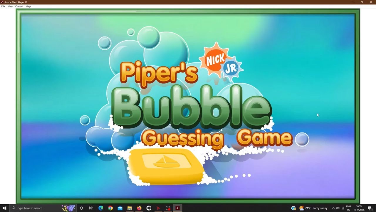 Nick jr Piper's Bubble guessing game gameplay