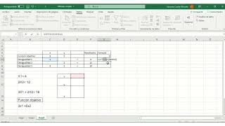 Método Simplex en Excel Solver Ejemplo 3
