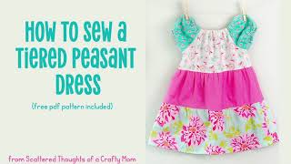 How to Sew a Girl's Tiered Dress (tiered dress tutorial includes free pdf pattern - sz 2 to 10)