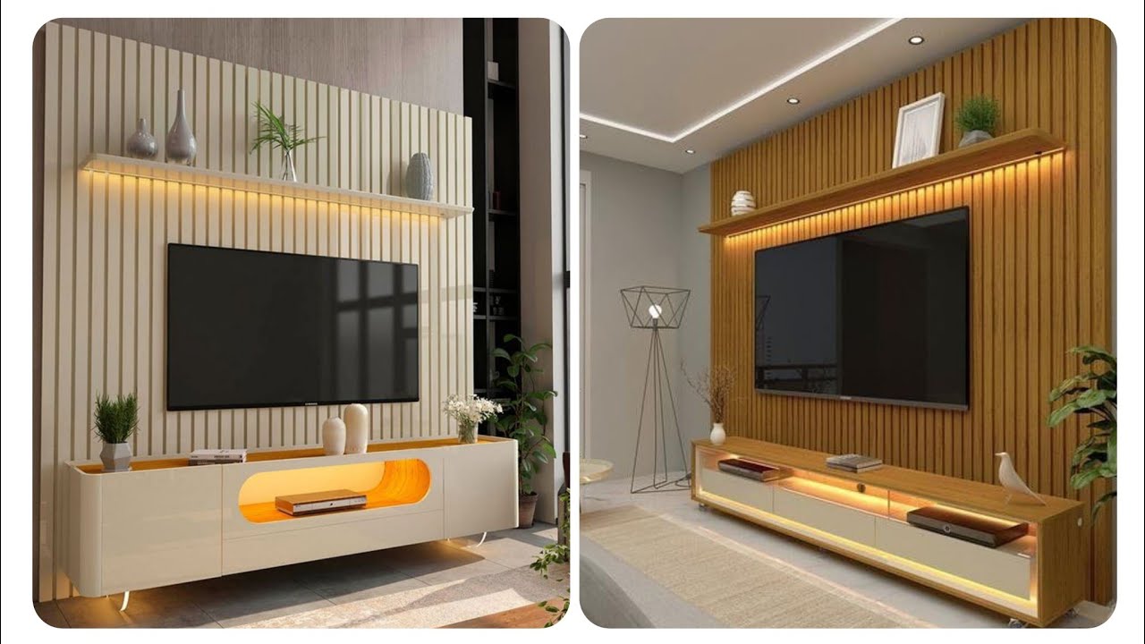 НОВИНКА +170 стильных современных вариантов тумбочек под телевизор и настенных полок для гостиных...