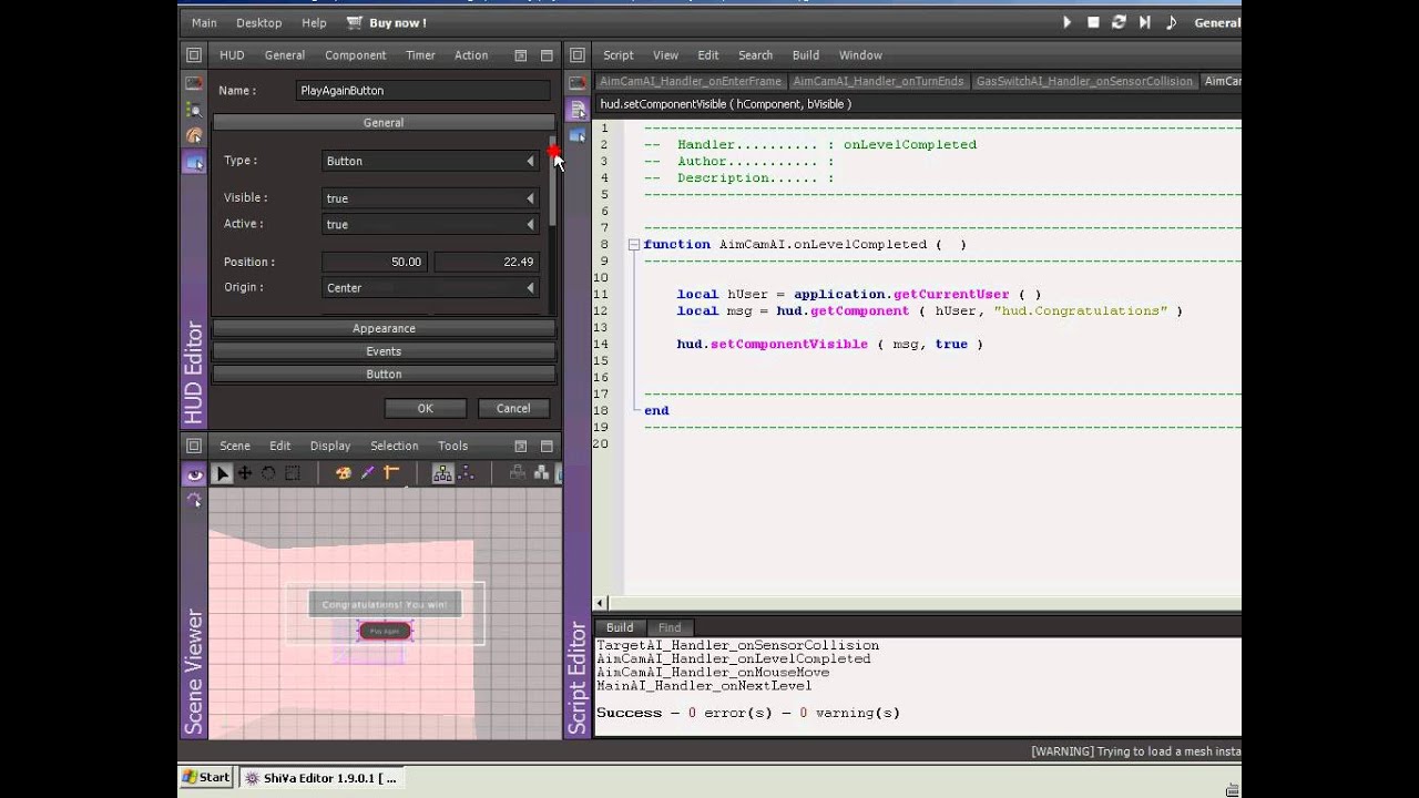 Vid 36 - ShiVa3D - Adding the target and finishing the level