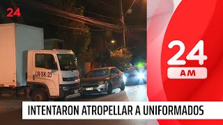 Carabineros frustra robo de camión en Macul: intentaron atropellar a uniformados