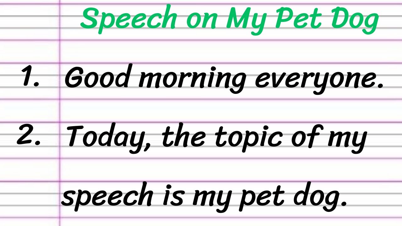 My Pet Dog Speech in English 10 Lines || Short Speech on My Pet Dog