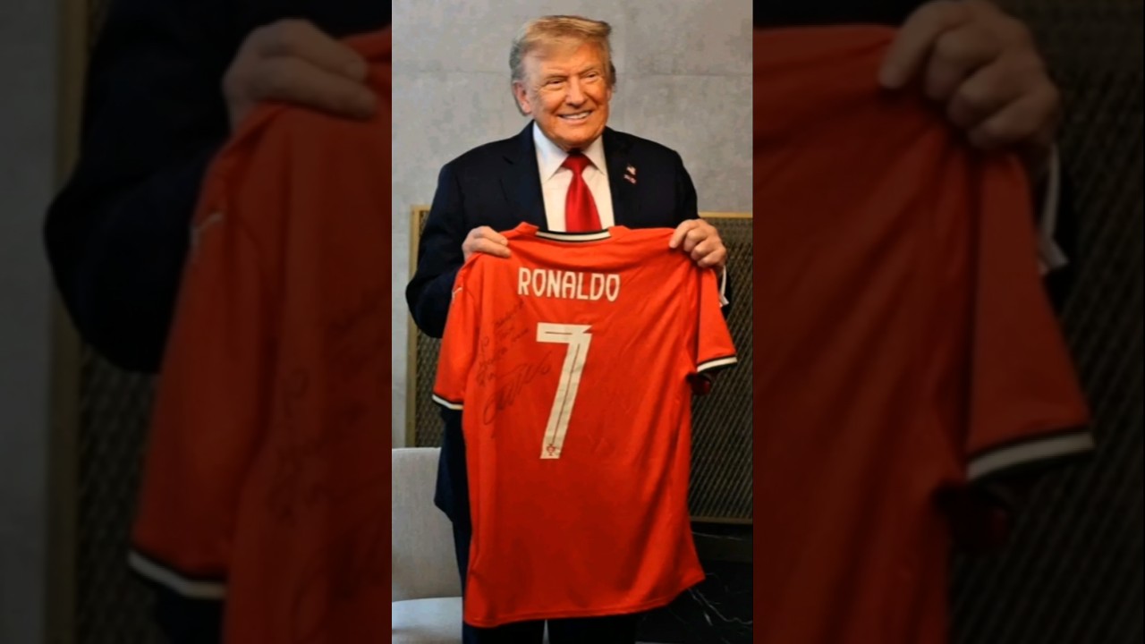 President Donald Trump Happy After Receiving Cristiano Ronaldo Jersey