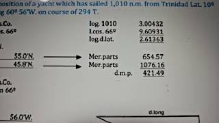 HOW TO SOLVE ARRIVAL POSITION BY MERCATOR SAILING WITHOUT USING MERIDIONAL PARTS TABLE!
