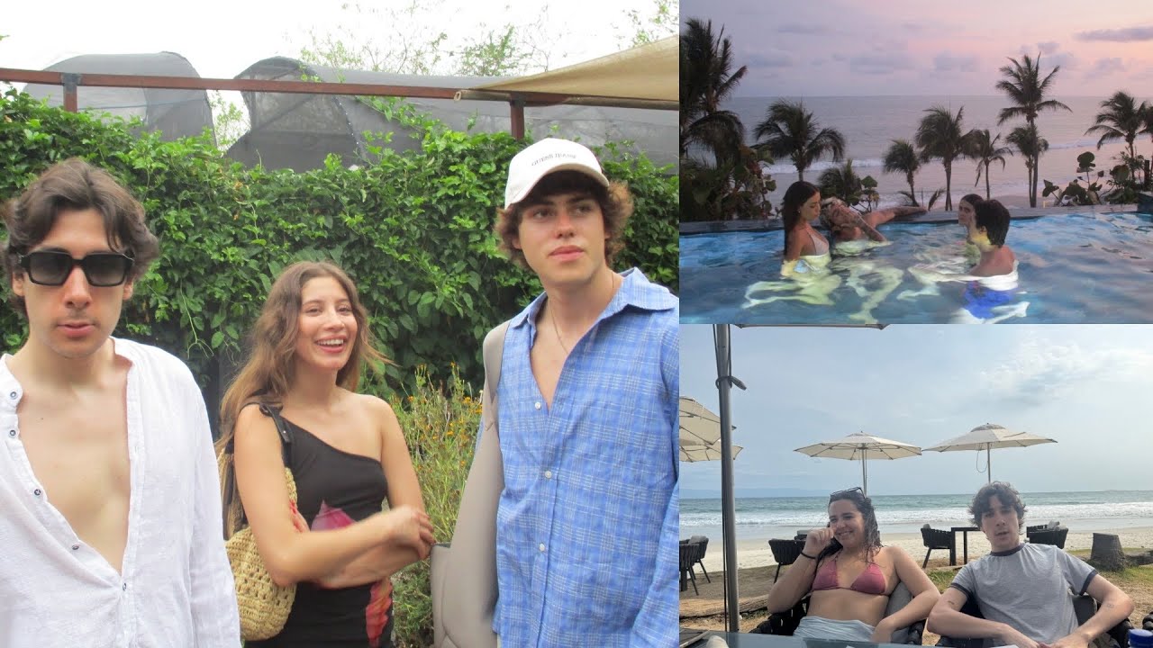 bien agusto en la playa con el grupo del momento